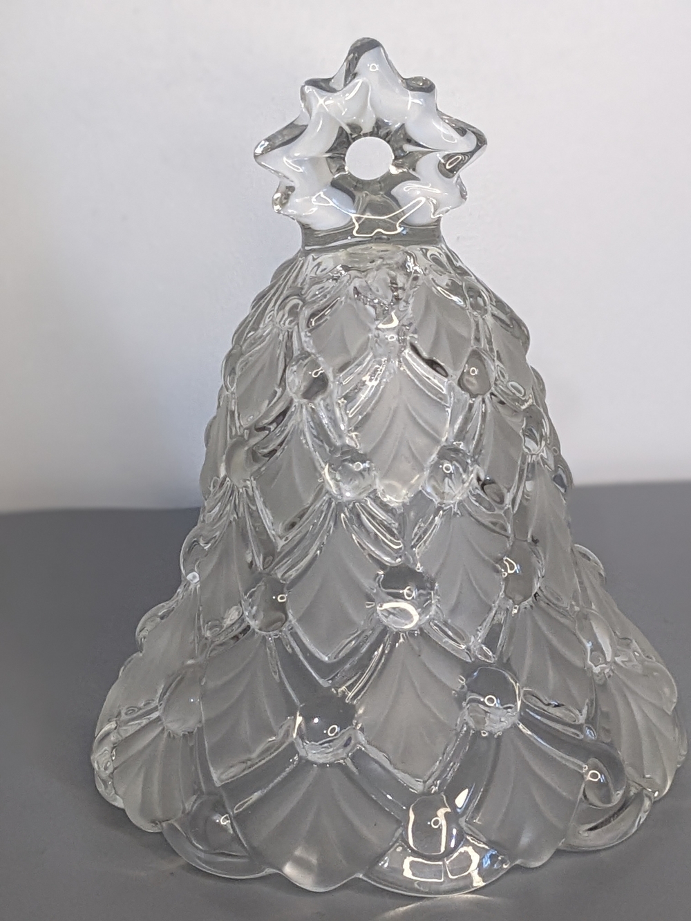 Vintage Clear Glass Christmas Tree Bell Star Top Holiday Decor